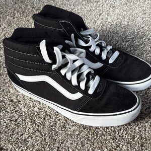 Vans Black and White High-Top Sneakers